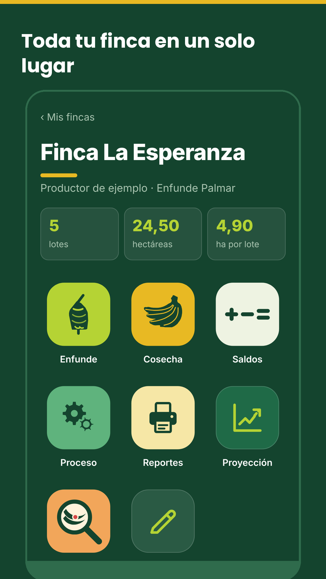 Pantalla de BanaTracker